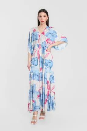 Sandra Iris Print Viscose Maxi Dress (DQ209R)