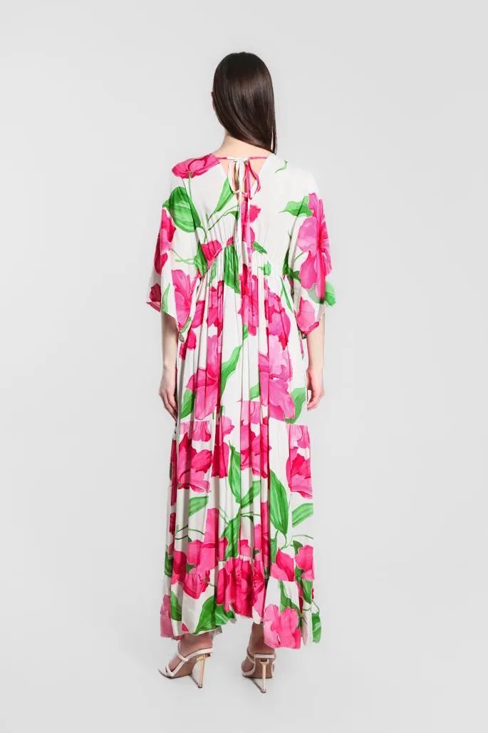 Sandra Iris Print Viscose Maxi Dress (DQ209R)