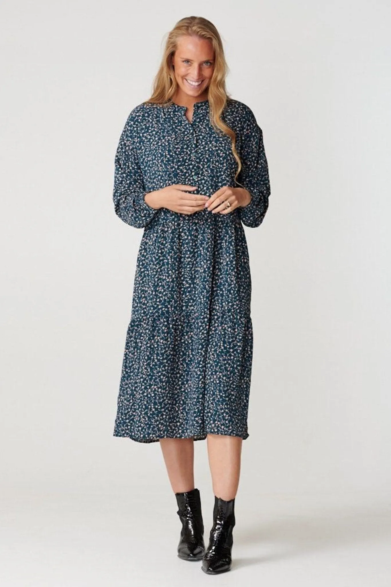 Sara long-sleeved dress - Green