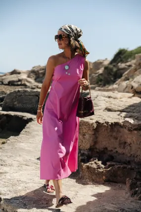 Sarah one shoulder maxi dress pink