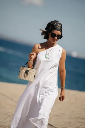 Sarah one shoulder maxi dress white