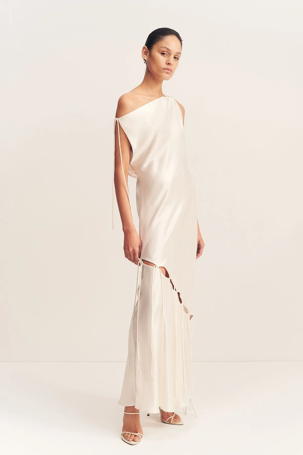 SAVANNA TIE MAXI DRESS - IVORY