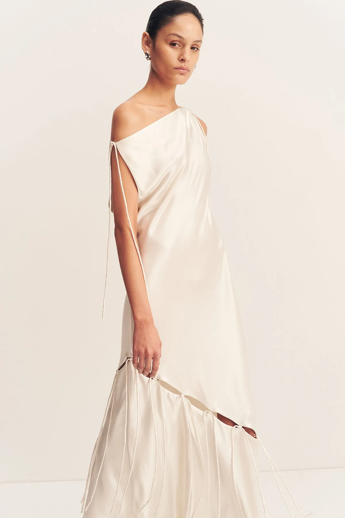 SAVANNA TIE MAXI DRESS - IVORY