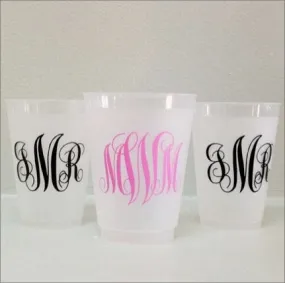 Script Monogram Shatterproof Party Cups