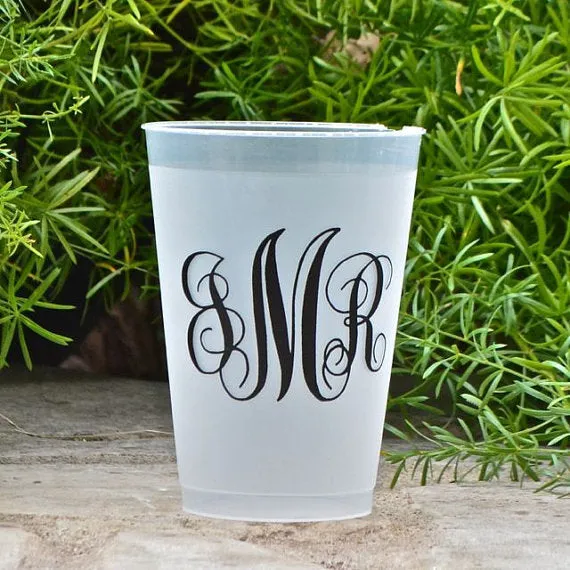 Script Monogram Shatterproof Party Cups