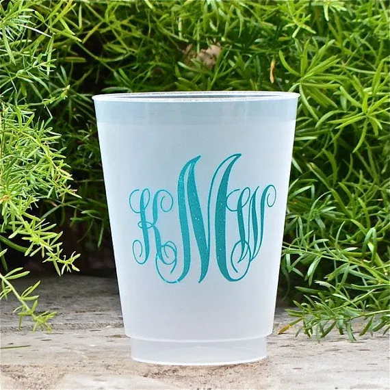 Script Monogram Shatterproof Party Cups