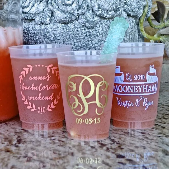 Shatterproof Wedding Cups with Names