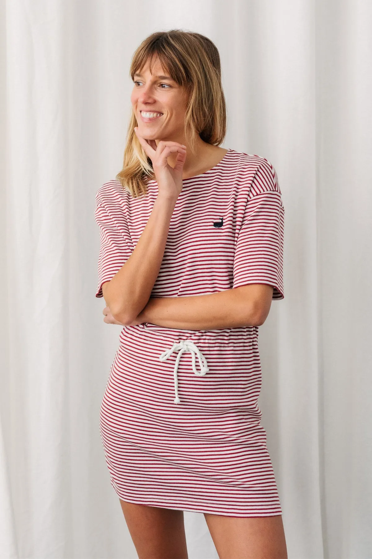 Sherkin Dress Striped Red