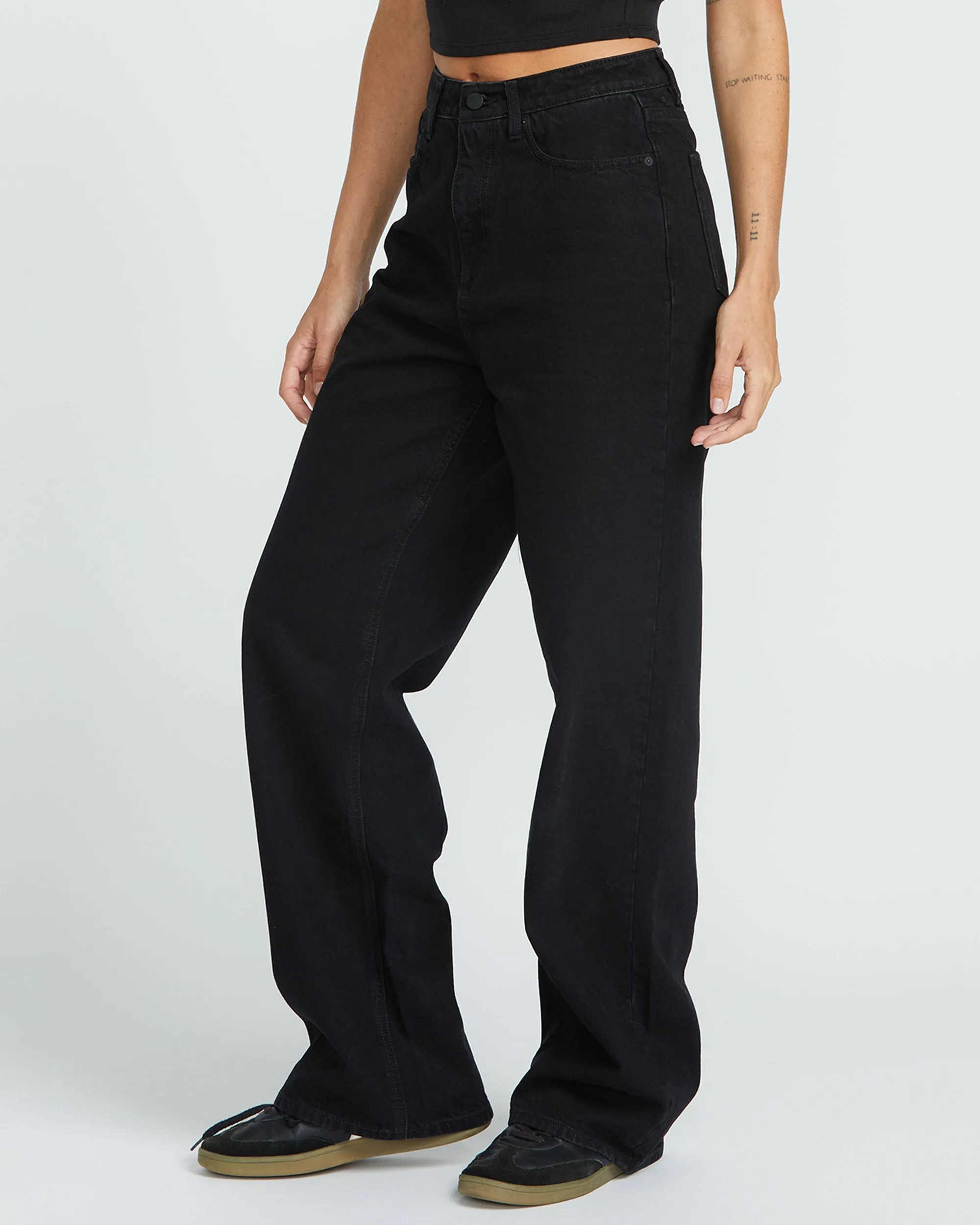 Stoned Boyfriend High rise Jeans - BLACK