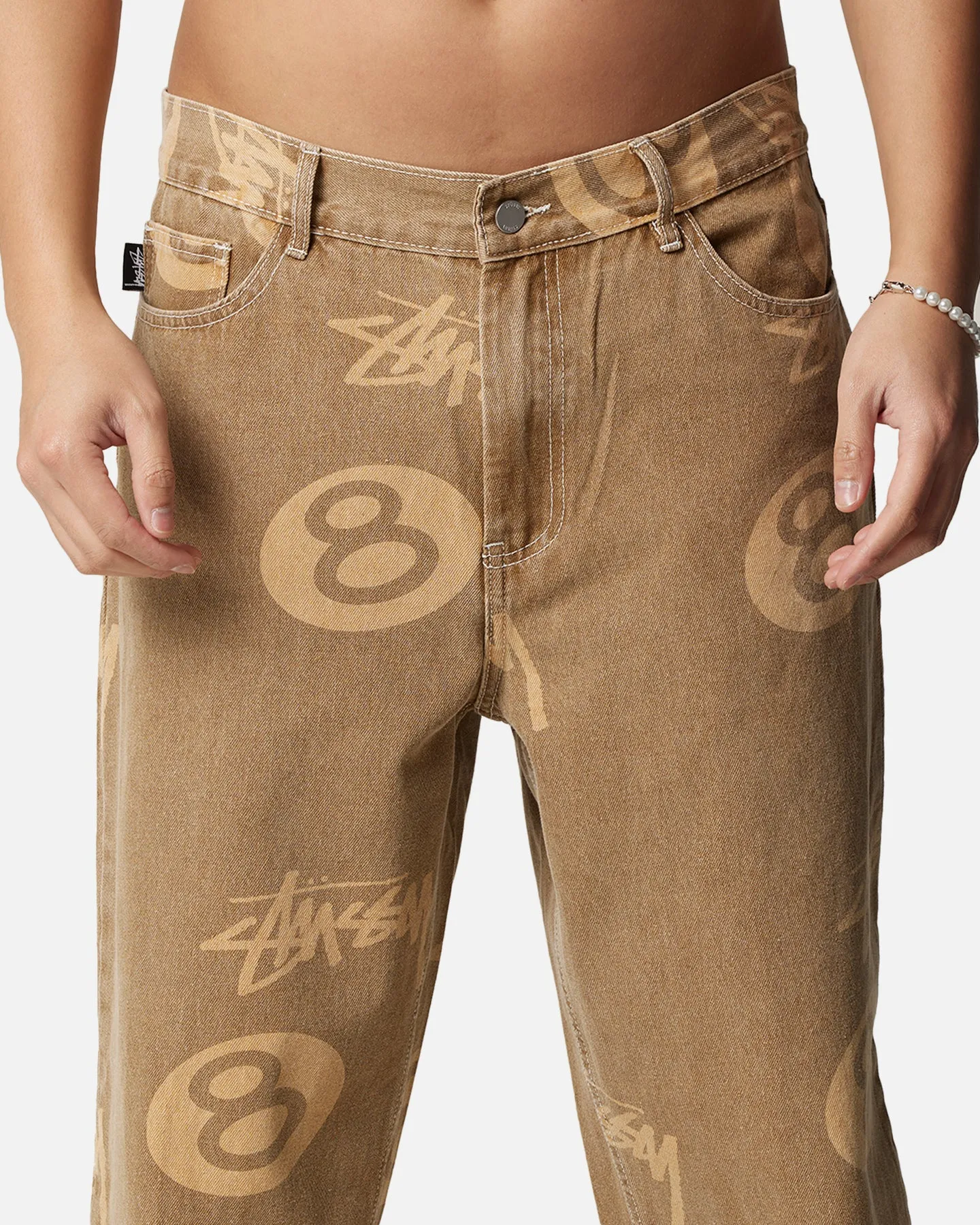 Stussy Stock 8 Ball Jeans Tan Denim