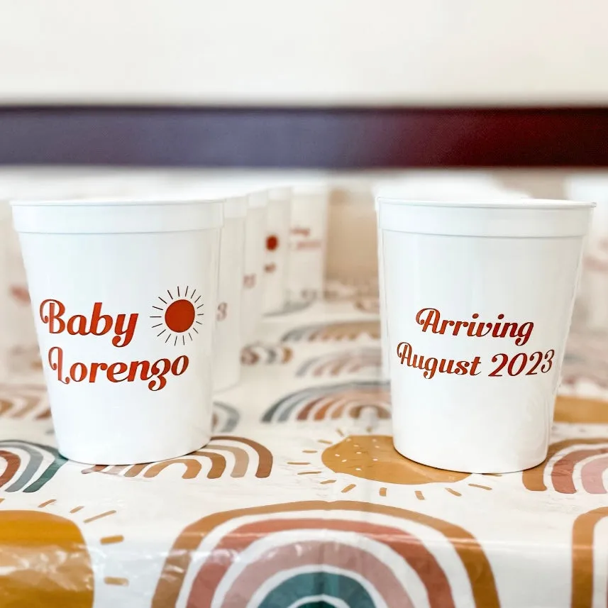 Sun Baby Shower Stadium Cups