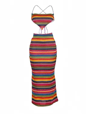 Sunset Serenade Strapless Maxi Dress