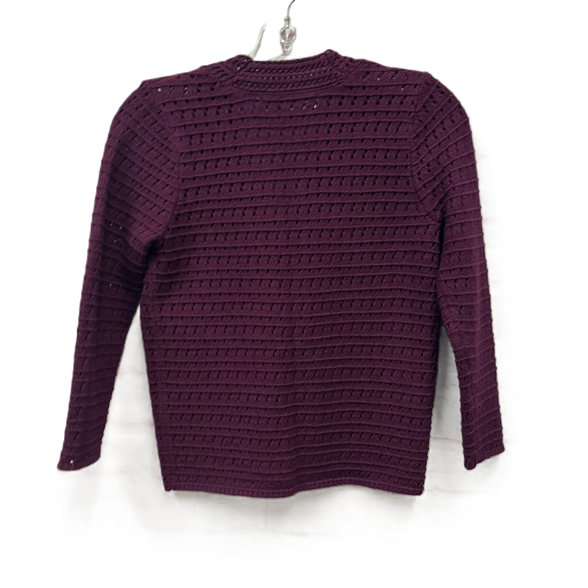 Sweater Cardigan By Loft In Purple, Size: Xs