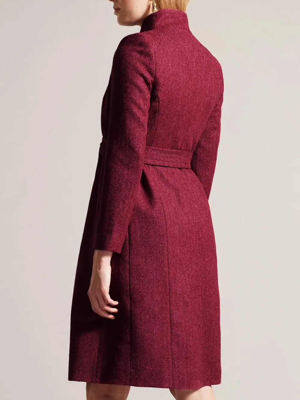 TED BAKER ROSEANE HERRINGBONE WOOL COAT