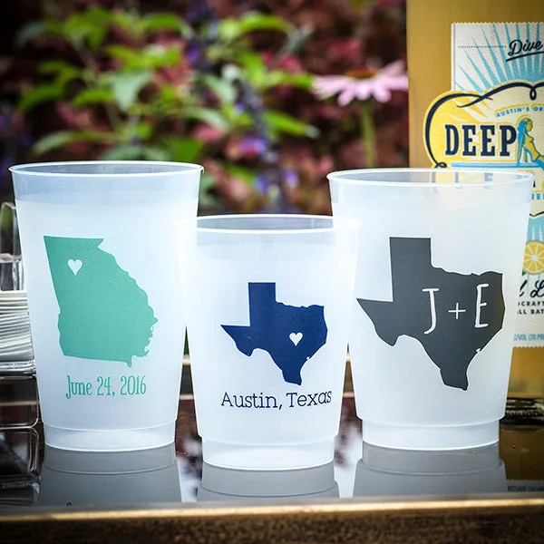 Texas State Wedding Shatterproof Cups