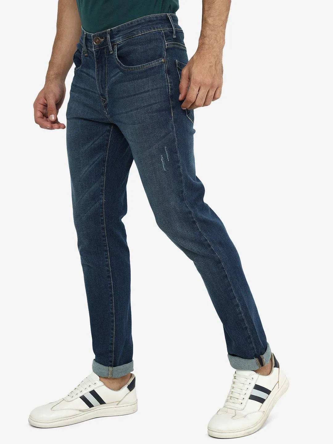 Tinted Blue Washed Slim Fit Jeans | JadeBlue