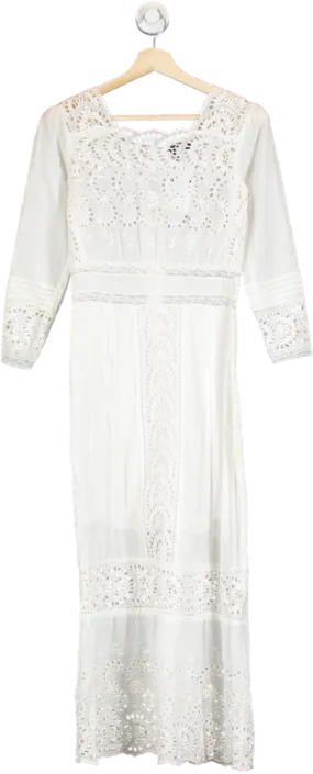 Topshop White Lace Insert Maxi Dress UK 4