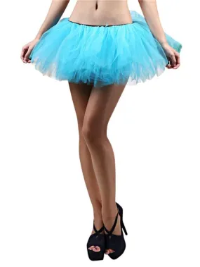 Turquoise Blue - 5 Layer Tutu Skirt for Running, Dress-Up, Costumes