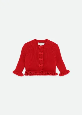 Tyler Baby Ribbed Cardigan Red