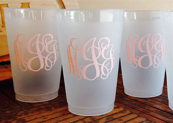 Vine Monogram Custom Frost Flex Cups