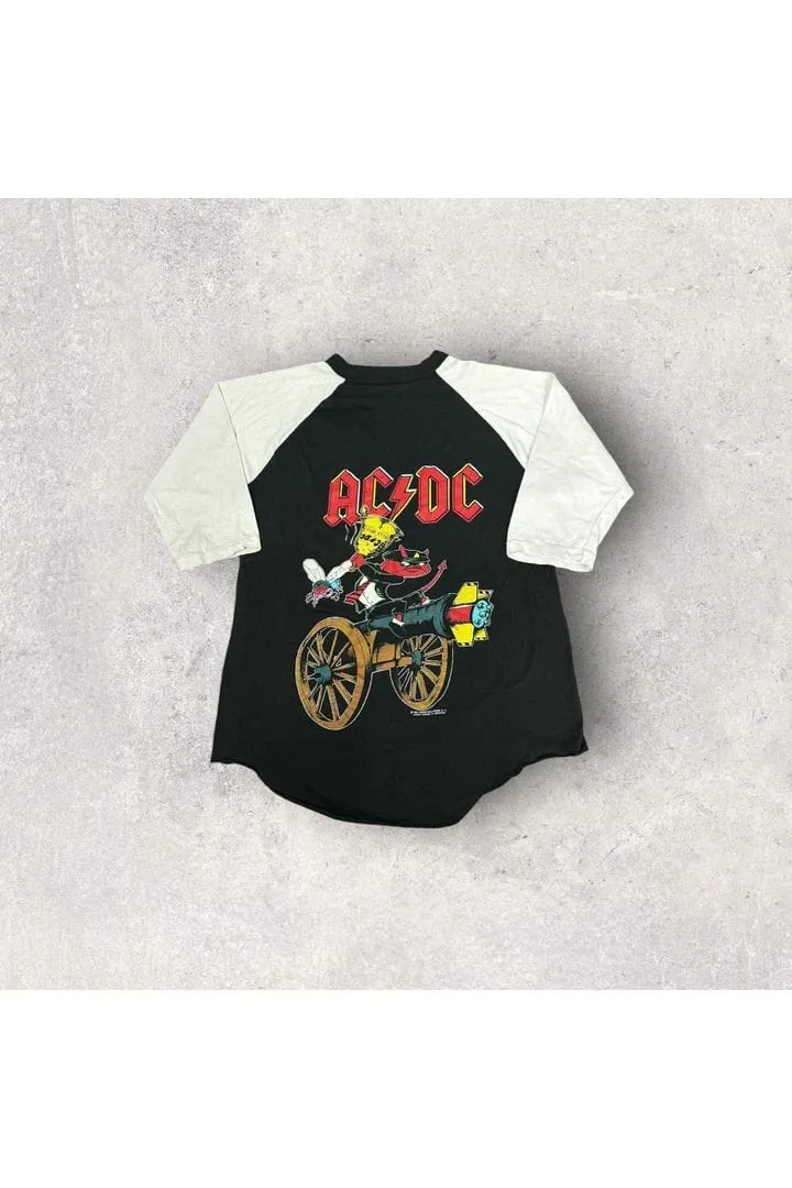 Vintage 1990 Handtex AC/DC 3/4 Sleeve Tee- L