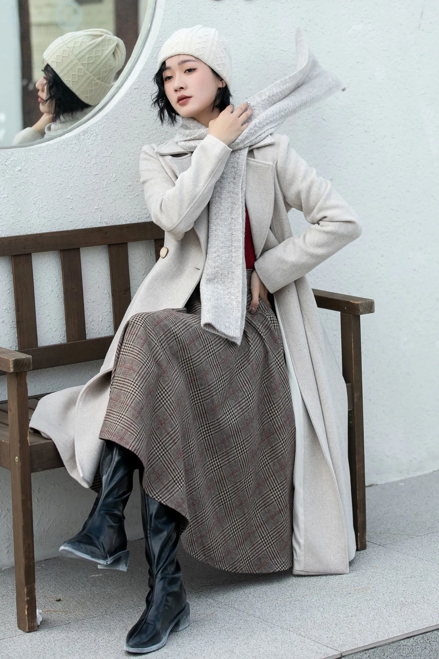 Warm winter wool coat for women 5456