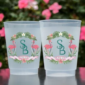 Watercolor Flamingo Full Color Shatterproof Cups