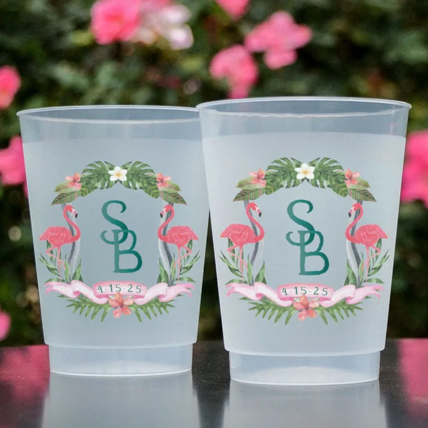 Watercolor Flamingo Full Color Shatterproof Cups