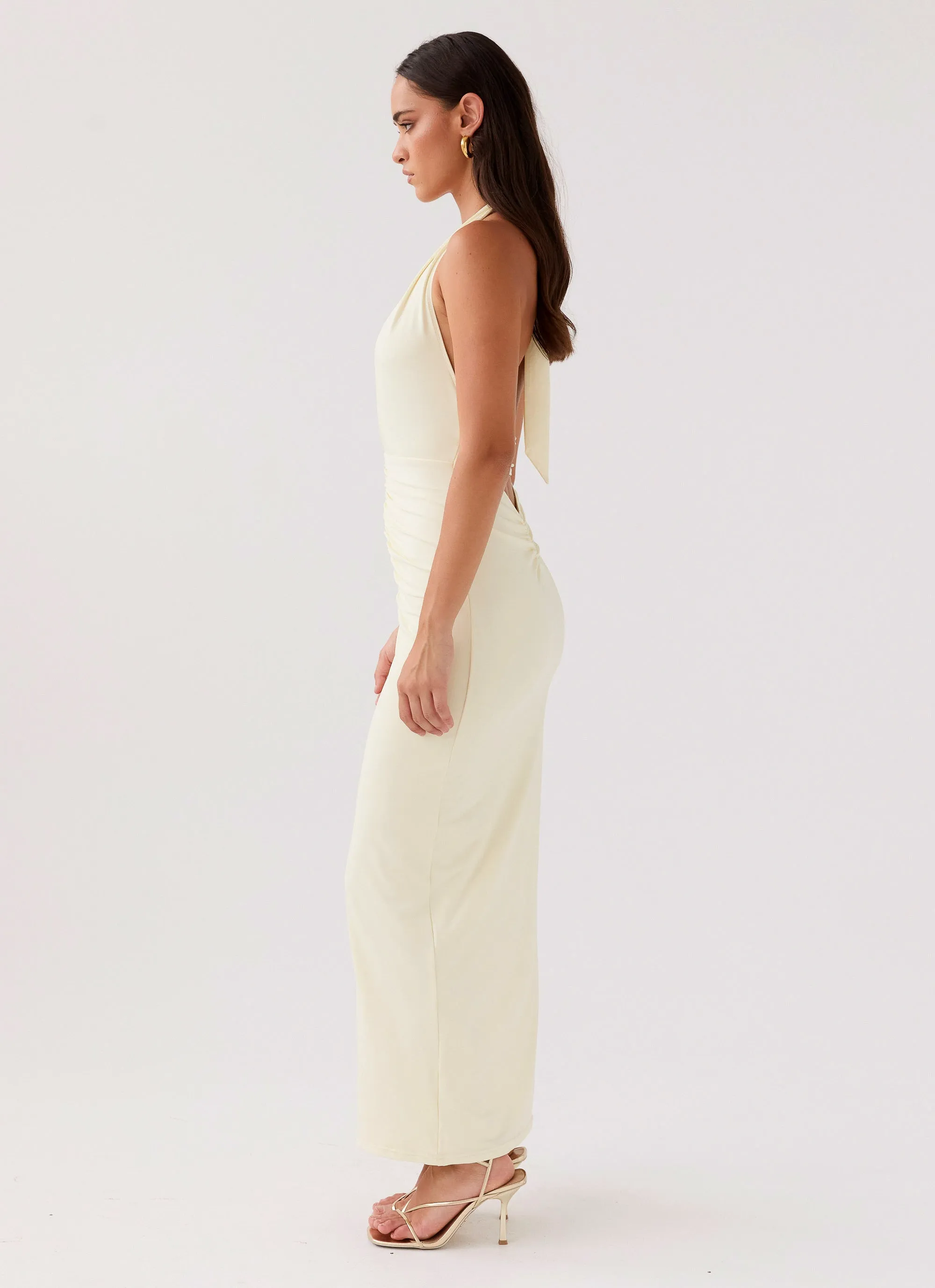 Whisked Away Halterneck Maxi Dress - Canary