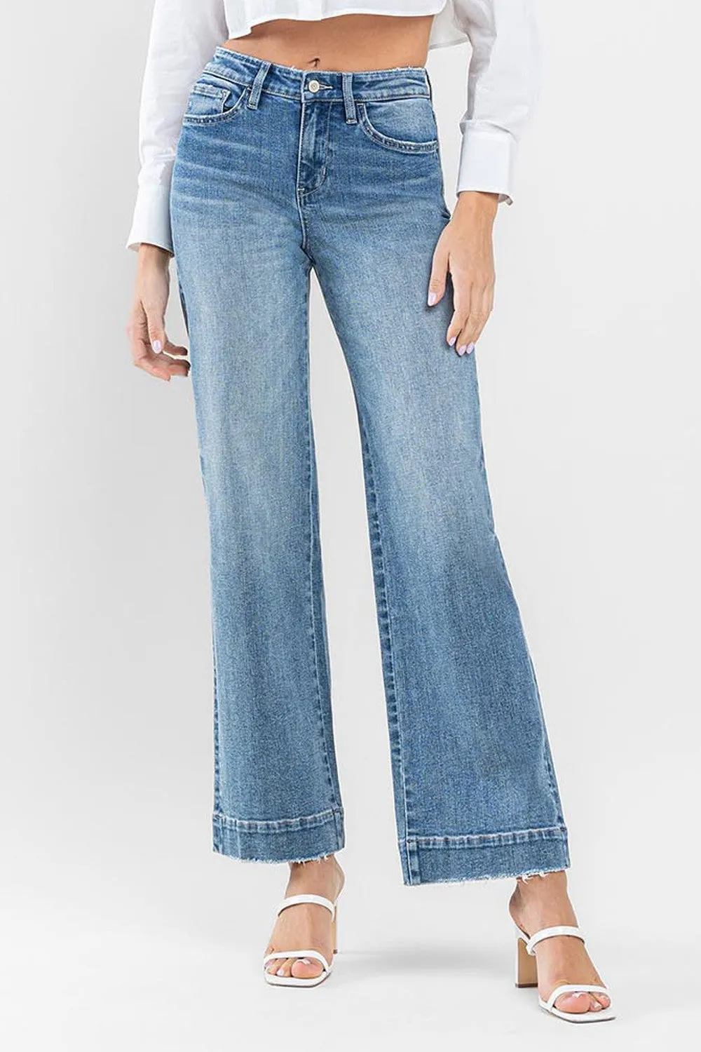 Wide Leg High Rise Jeans