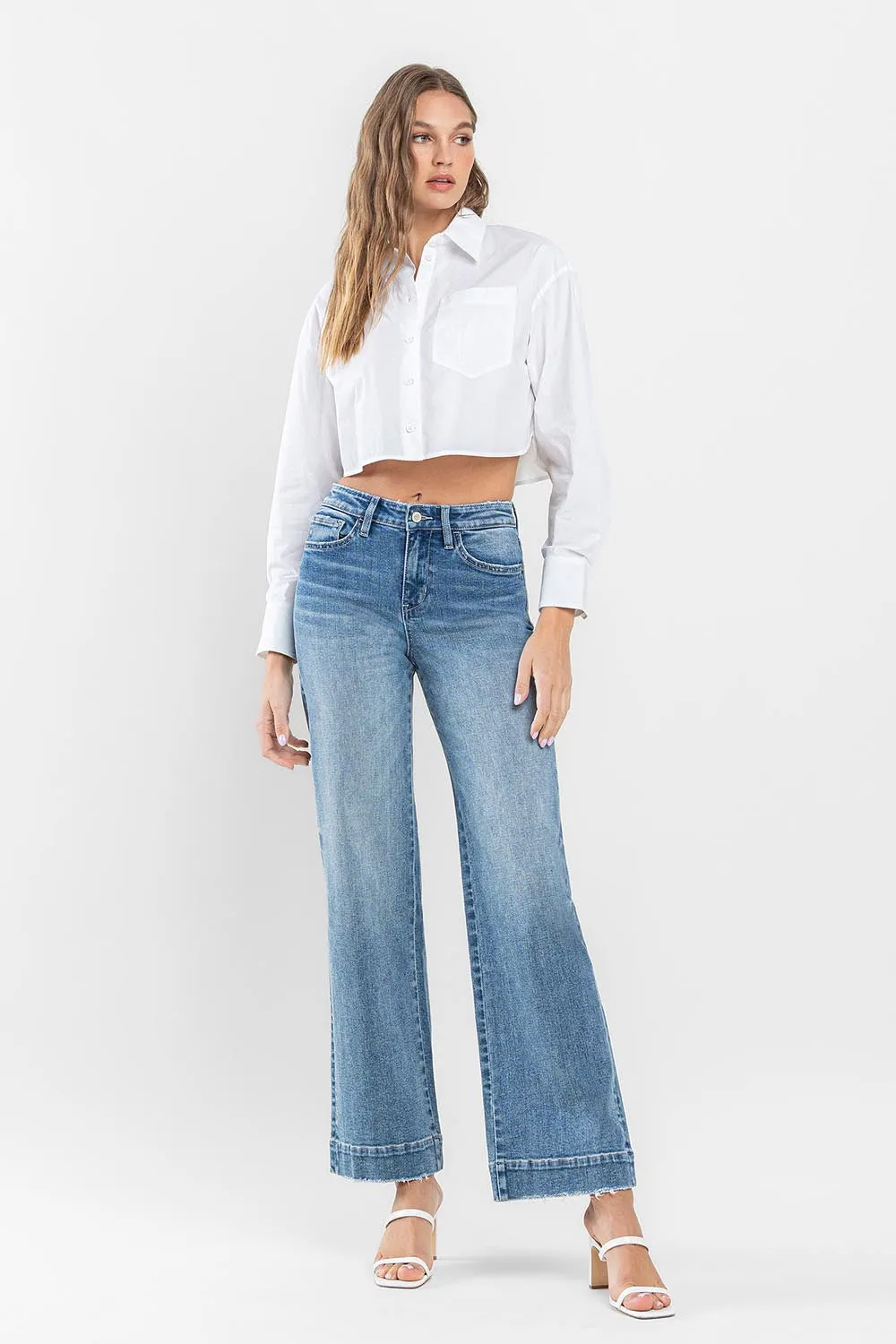 Wide Leg High Rise Jeans