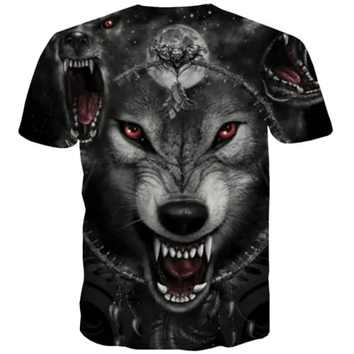 Wolf T-shirt Men Animal Tshirt Printed Galaxy T-shirts Graphic Abstract Tshirts Casual Gothic T-shirts 3d Short Sleeve T shirts