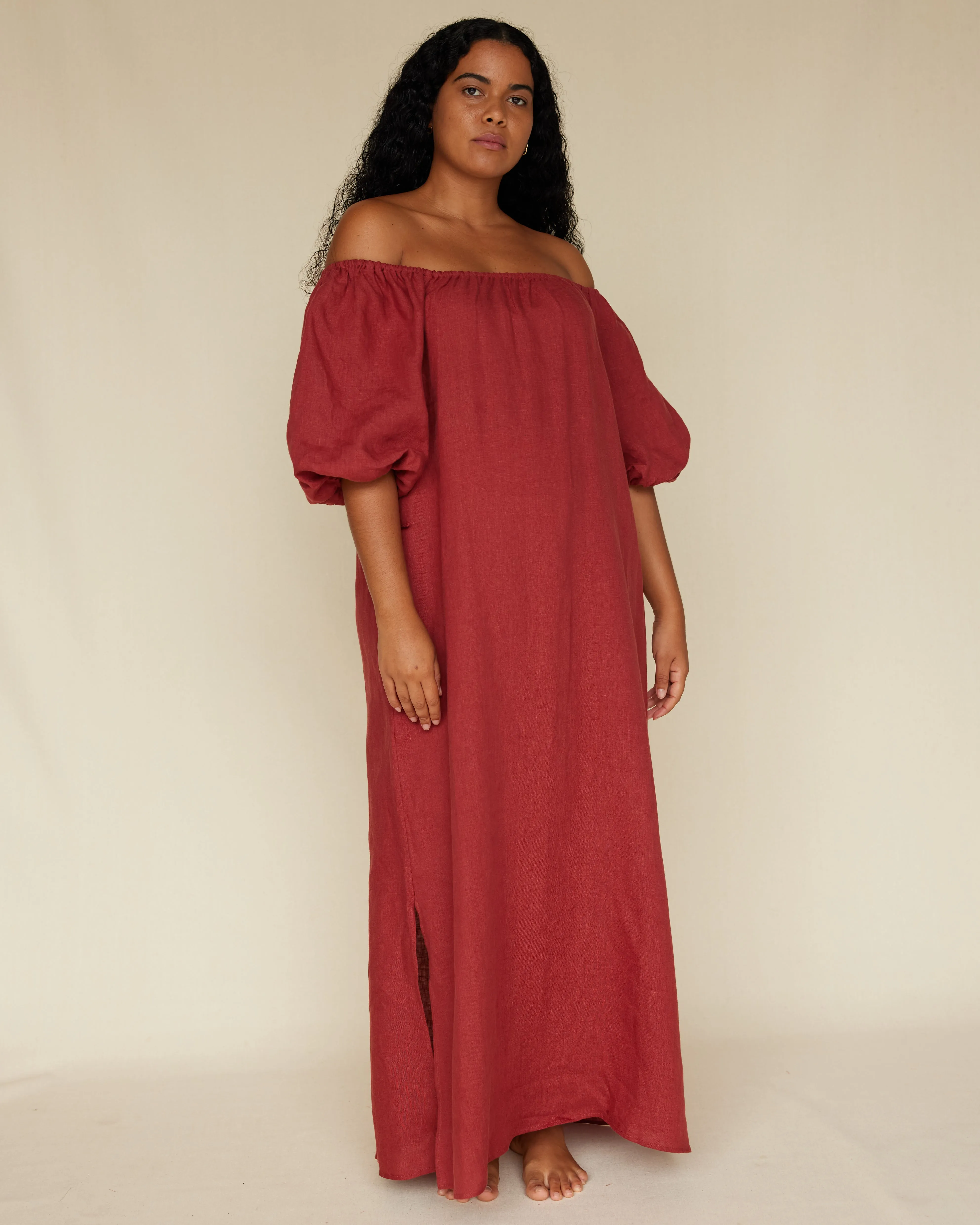 Wren Linen Maxi Dress - Russet