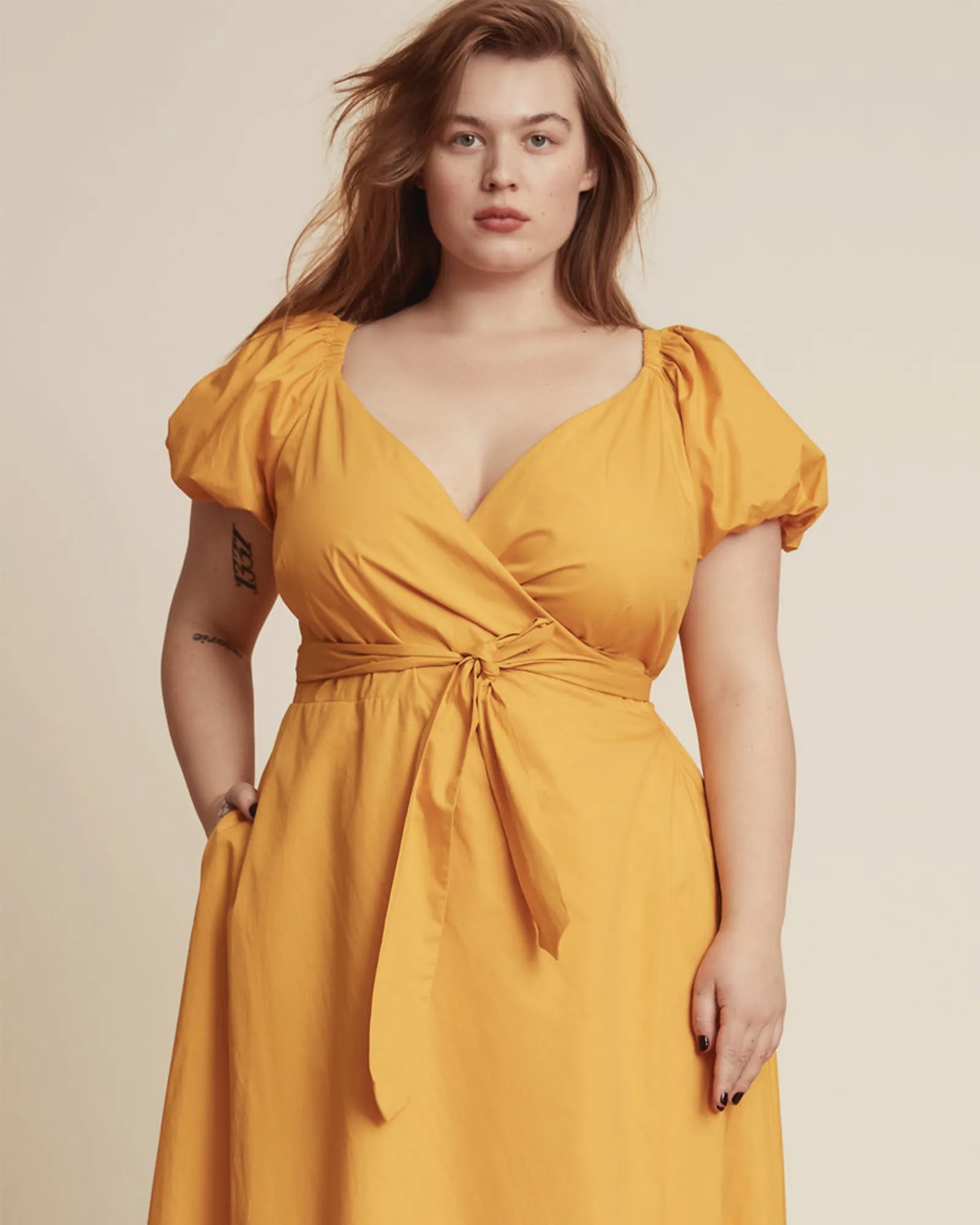 Yasmin Wrap Dress | Tangerine