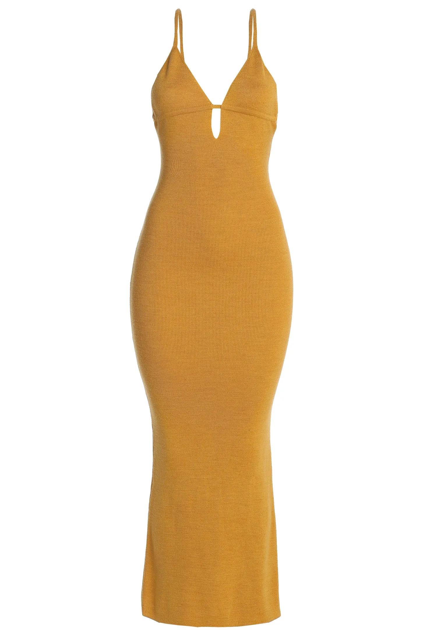 Yellow Sun Rays Knit Maxi Dress