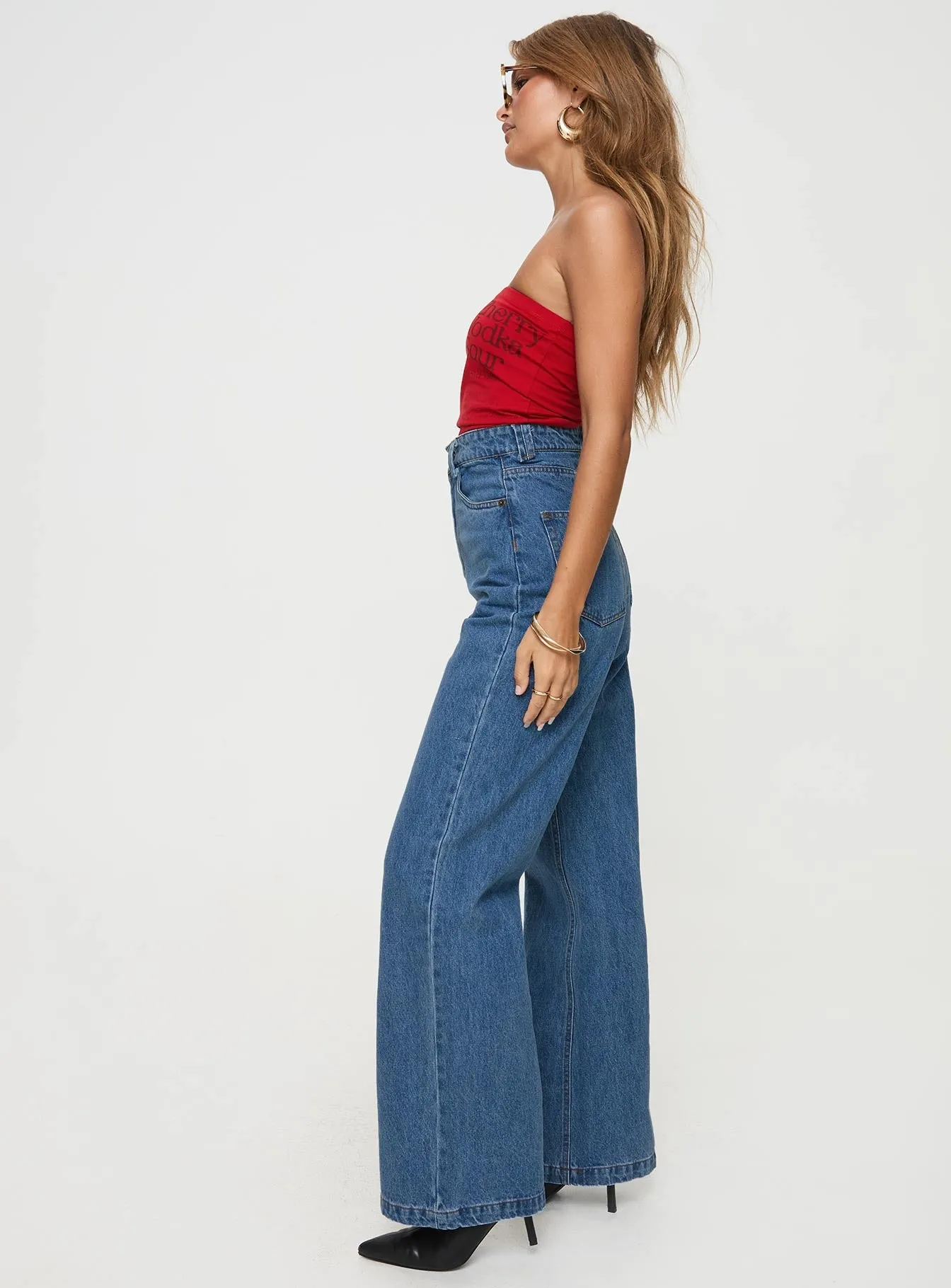 Zephee Wide Leg Jeans Light Wash Petite